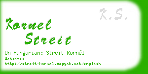 kornel streit business card