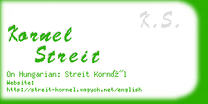 kornel streit business card